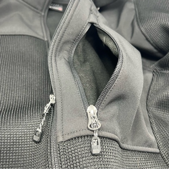 Swiss Tech Men’s Soft Shell Windbreaker Performance Jacket Black Size M 38-40 - Picture 14 of 16